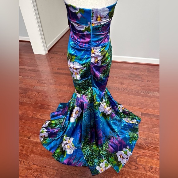 Vintage Cache Elegant Floral Strapless evening gown Dress size 6 - Picture 2 of 5